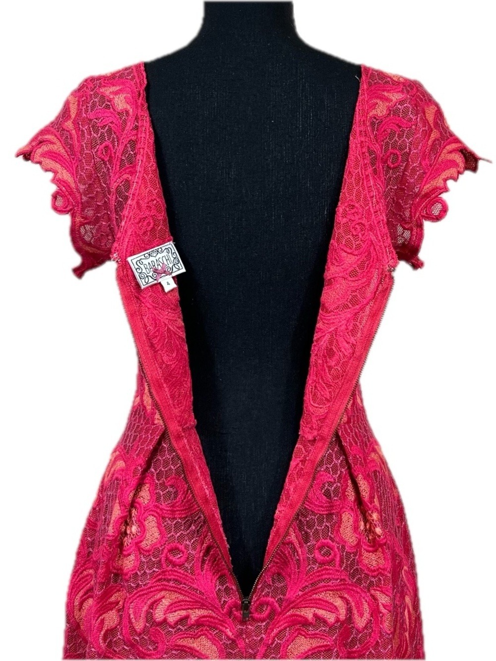 Yoana Baraschi for Anthropologie Pink Lace Cocktail Dress Size 4 - Picture 4 of 11